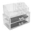 Transparent Makeup Storage Box Set TwoTier Box Jewelry Lipstick Organizer Display Holder