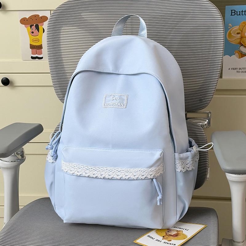 Schoolbag Korean Ins Niche Gentle Lace Junior High School Backpack Large Capacity Secondary School Bag Female Backpack