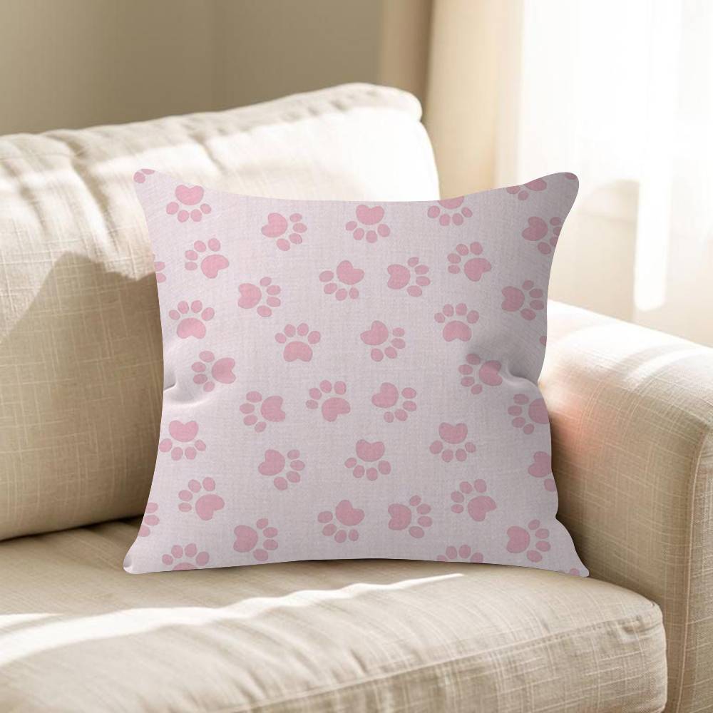 Fashion Black Cat Paw Prints Office Cushion Pillowcase Car Cushion Cover45X45CM Lumbar Pillowcase Sofa Pillowcover