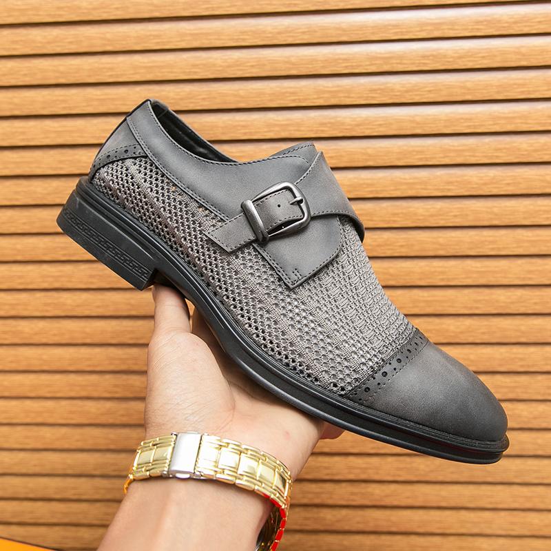 

Мода Мода Перфорированная Кожаная Обувь Мужские Лоферы Дышащая Летняя Мужская Деловая Повседневная Обувь Мягкая Удобная Кожаная Мужская Обувь 46 серый