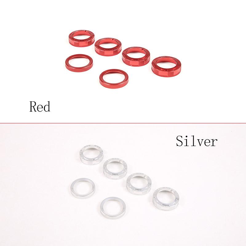 For INEOS Grenadier 2020-2026 Aluminum Alloy Red Car Central Control Air Conditioning Volume Knob Ring Decorative Accessories