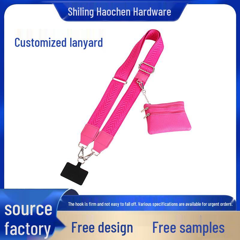 Adjustable Crossbody Mobile Phone Shoulder Strap with Detachable Wrist Strap and Small Bag