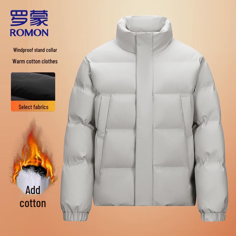 ROMON Men's Stand Collar Thick Padded Jacket