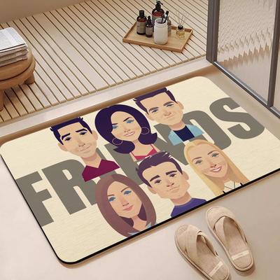 Floor Mat Diatomite Bath Mat, Quick Dry, Absorbent, Multi-Scene Mat TV Series F-Friends
