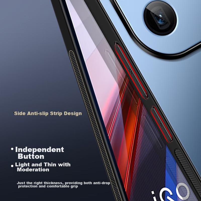 IQOO12 Phone Case, IQOO12 AG Frosted Lens Full Protection, Real Machine Solid Color, Light Luxury, Vivo Shockproof Anti-Fingerprint,n, Graphite Black