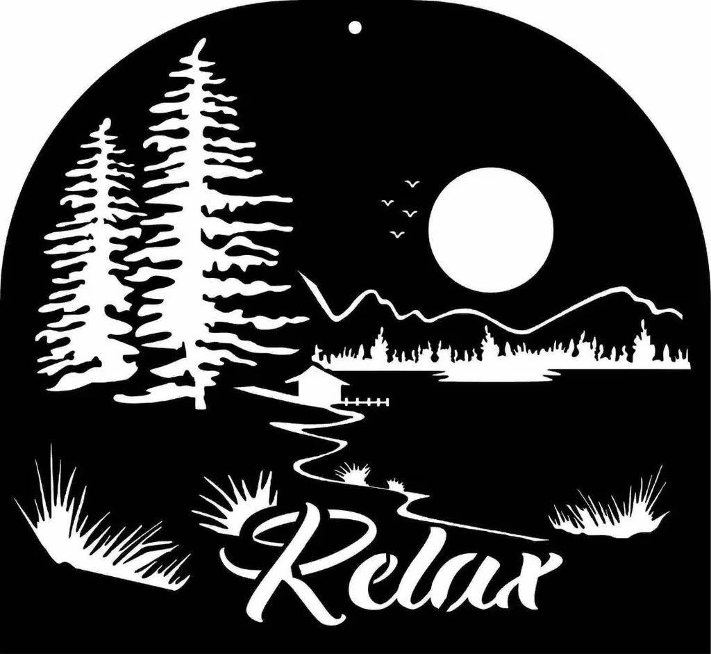 Relax Scenic Landscape Metal Wall Sign: Elegant New Indoor/Outdoor Door Hanger—Perfect for Living Room and Home Decoration