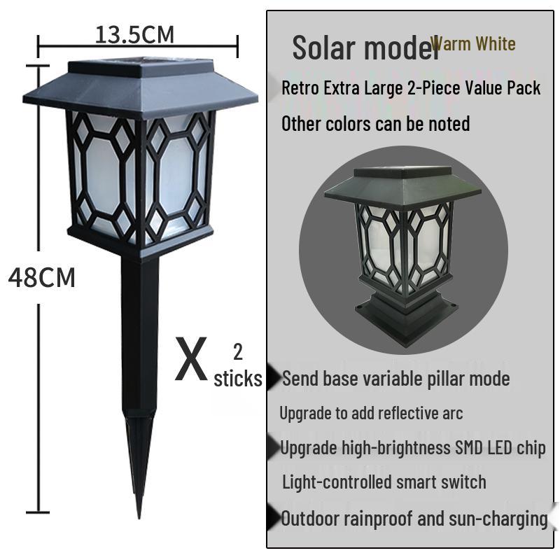 Solar Wasserdichte Außenwegleuchten - Villa, Garten, Terrasse, Rasen, Landschaftsbeleuchtung