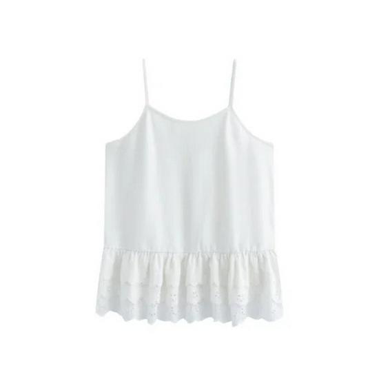 

Женская многослойная майка с кружевной отделкой - Летняя верхняя одежда и базовый слой, топ в стиле острой девчонки L (Premium) белый