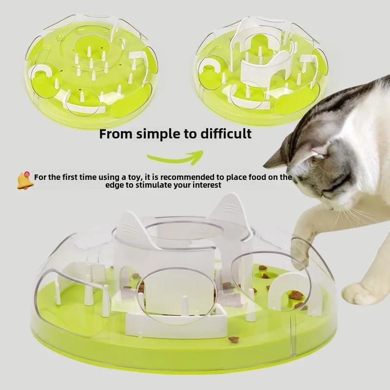 Pet Cat Food Slow Feeder Jungle Design Puppy Anti Slip Treat Dispensing Toy Bowl Puzzle Slow Feeder Tray Pets Supplies