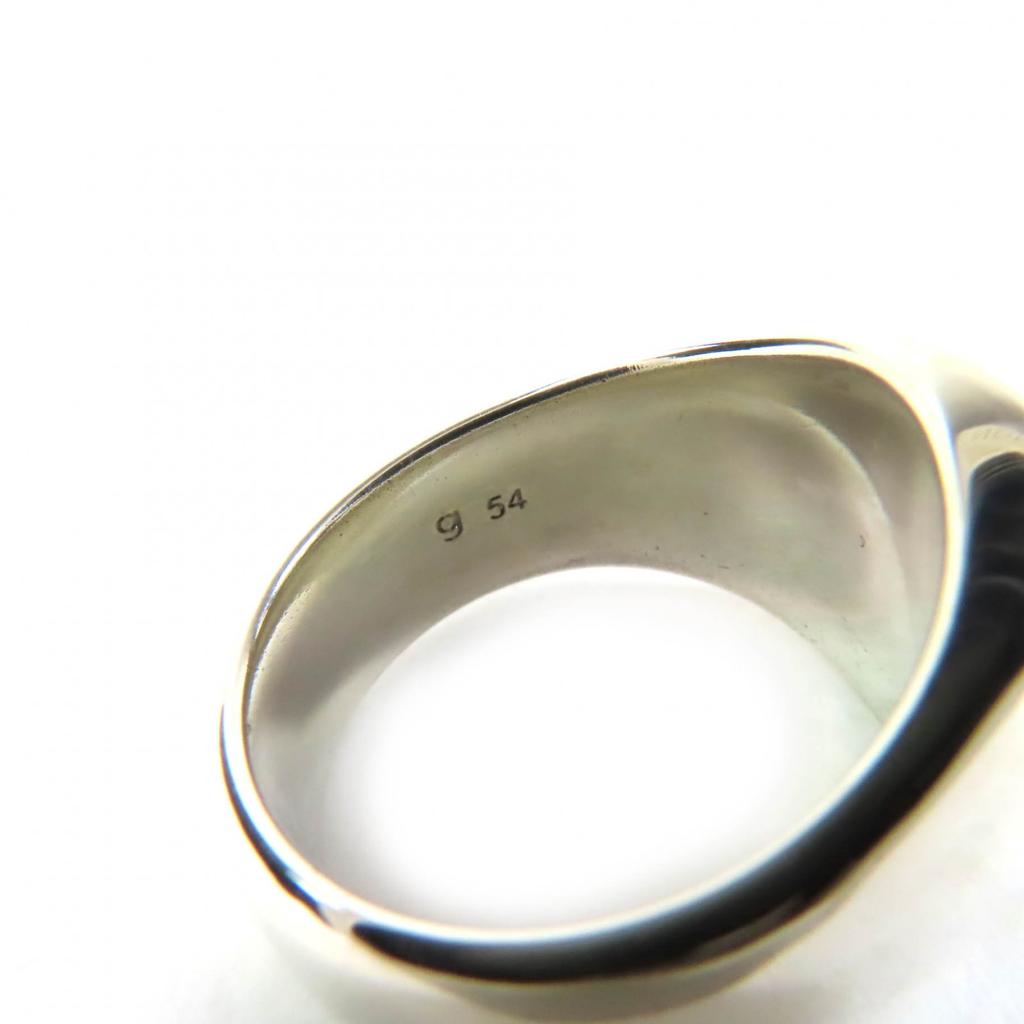 Excellent TOM WOOD Ring Cushion Black Onyx Ring Silver 925 Mens 54 Used