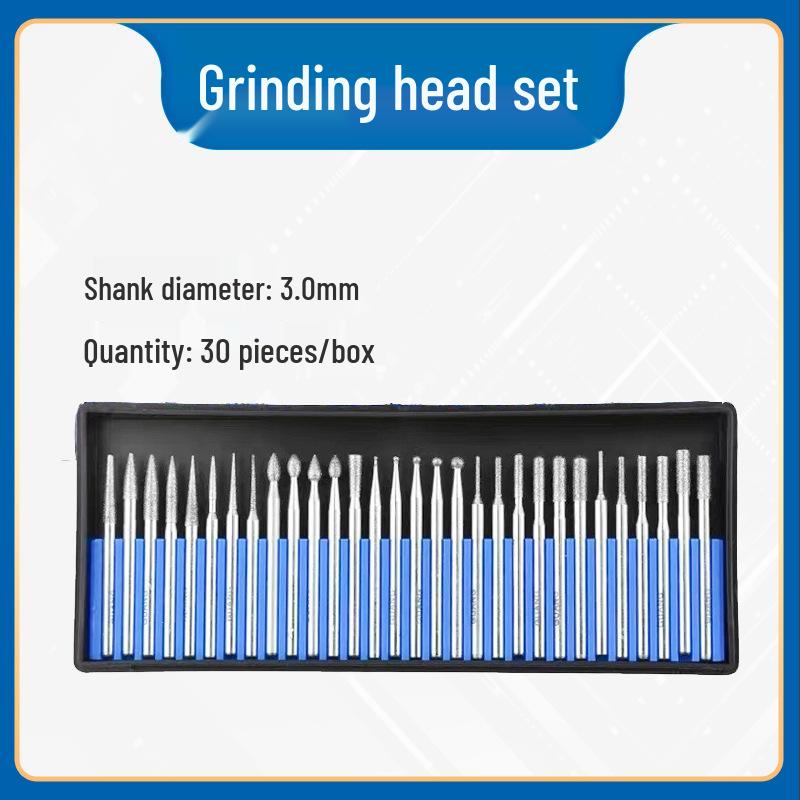 3mm Diamant-Karborund-Schleifkopf für Elektro-/Druckluftschleifer - Kugelförmige Nadel zum Gravieren & Aufbohren