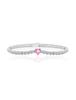 Iceball Ice Single Pink Heart Tennis Bracelet (Wg)