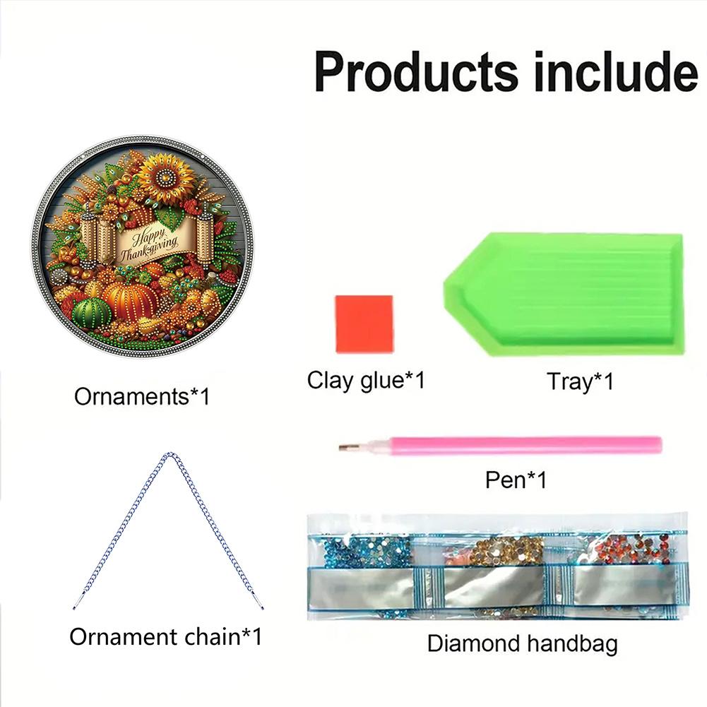 Thanksgiving Diamond Art Hanging Pendant Acrylic Diamond Painting Home Decor Diamond Painting Hanging Pendant for Window Decor