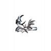 Silver Women's Adjustable Ring Universal Bat And Moon