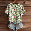 Women's Cute Sweater Knitted Fashion Casual Round-neck Short-sleeved  Cozy Print Top