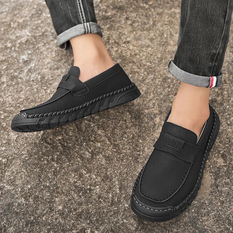 38-46 Handgefertigte Leder Herrenschuhe Lässige Spaltleder Schuhe Herren Slipper Komfortable Laufschuhe Fahrschuhe Mokassins Herren Flache Schuhe