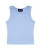 GRANDIOSITY Women'S Logo Embroidered Crop Tank Top Sleeveless (Light Blue)