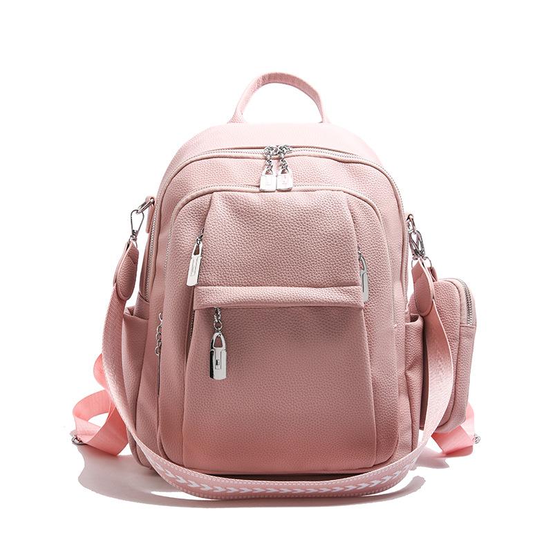 Soft Pu Textured Backpack for Women, Large-capacity Student Schoolbag, Casual Travel Backpack, Fashionable Single-shoulder Bag