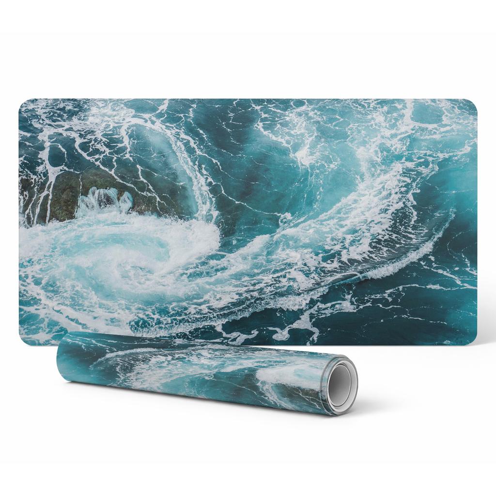 Desk Mat for Keyboard and Accessories Ocean Wave 120X60 Cm