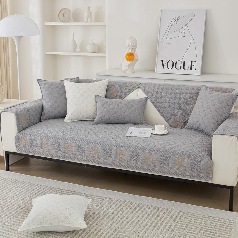 Sofa Cushion Pure Cotton Four Seasons Simple Cloth Cotton Seat Cushions Modern Universal Cover Cloth Backrest Non-Slip Sofa Cover Towel