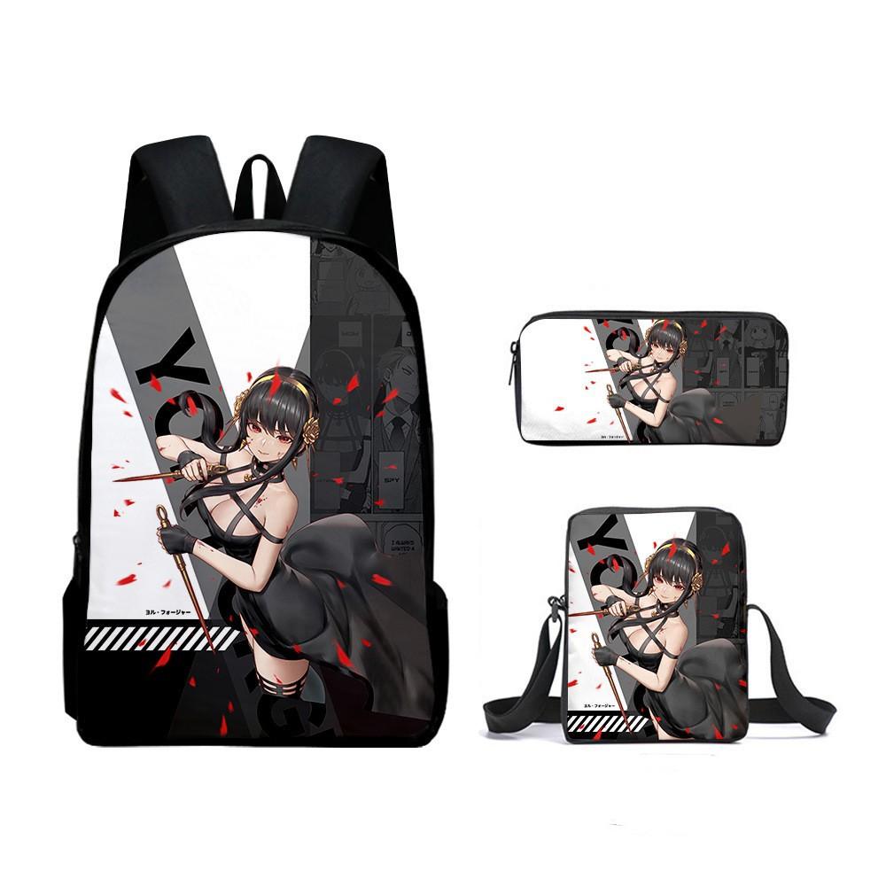Rollenspiel Animation Zubehör Rucksack Schultasche Umhängetasche Federmäppchen Dreiteiliges Set