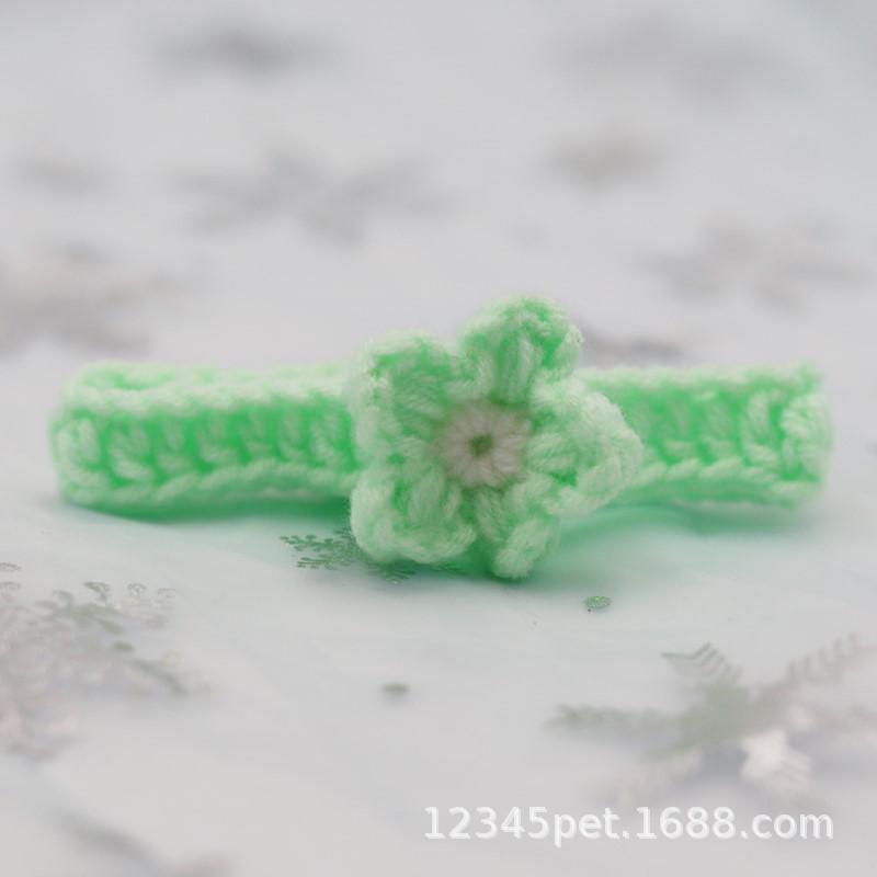 Handmade Wool Knitted Cat & Dog Collars with Puppet Ornaments and Christmas Scarves