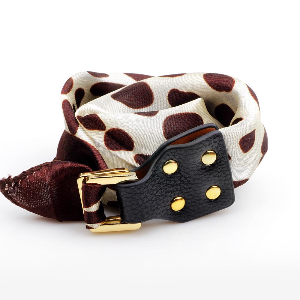 

Многофункциональный шелковый платок в горошек, браслет-пряжка - Модная бижутерия класса люкс кофейный