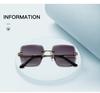 Vintage Square Sunglasses Women Brand Designer Fashion Sun Glasses Female Rimless Polygon Metal Rivet Big Frame