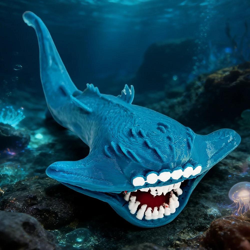 Bloop Mořská Příšera 3D Tištěná Flexibilní Kloubová Fidget Hračka – Požírač Moře Hlubinné Stvoření Sběratelský Předmět, Hračka na Stůl pro Úlevu od Stresu