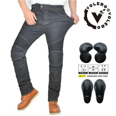 VOLERO Men's Slim Fit Straight Leg Biker Riding Jeans with Flap