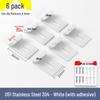 Stainless Steel Mirror Holder Clips, Square, Set of 4