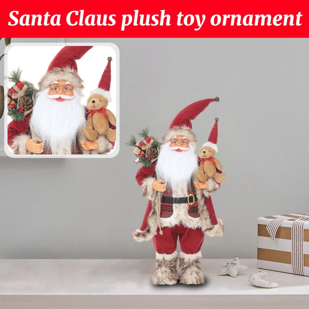30CM Christmas Decorations Dolls, Teddy Bear Plush Toys, Ornaments, Christmas Crafts
