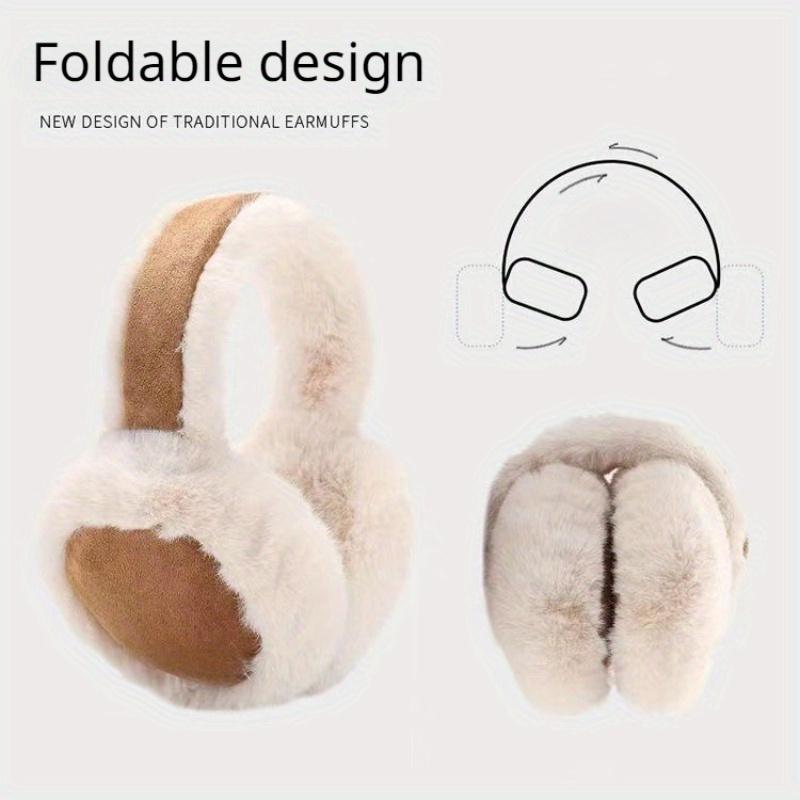 1pc Cozy Faux Fur Ear Muffs, Soft Plush Winter Warmth, Outdoor Cold Weather Ear Protection, Fitted Suede Material, Dry Clean Only, Classic, Earmuffs
