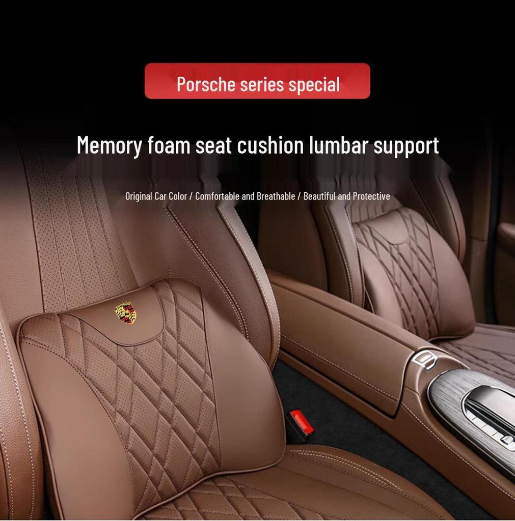 Porsche Cayenne, Macan, Panamera, 911/718 Car Headrest & Lumbar Support Cushions