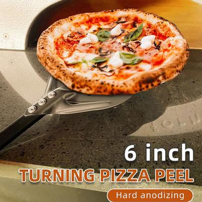 Schälen Sie den Pizzawender mit langem Griff und Antihaftbeschichtung, leicht, perforiert, aus eloxierter Aluminiumlegierung, selbstgemacht