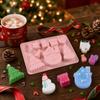 Christmas Silicone Candy Mold Cartoon Chocolate Mold DIY Home Use Candy Cheese Mold Flexible Non-Stick Baking Mold for Holiday Treats