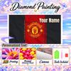 Manchester United FC 5D DIY Diamond Painting Custom Name Text, Full Drill Rhinestone Mosaic Art Home Gift