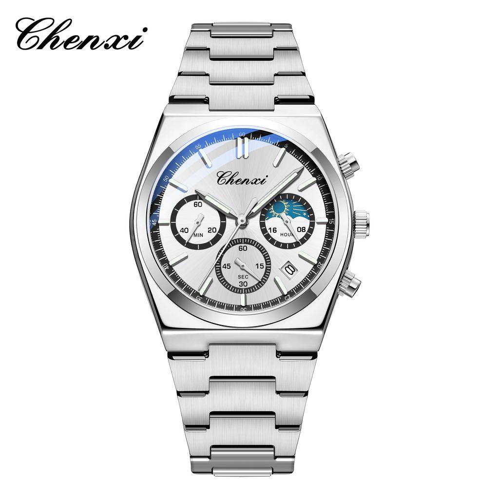 Luxury Watches for Man Quartz Business Men Watch Waterproof Luminous Stainless Steel Chronograph Men Clock