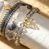 Trendy Imitation Pearl Boho Bracelet Stackable Glass Beads Beads Bracelet Multi-layer Design Strand Bracelet Party Jewelry