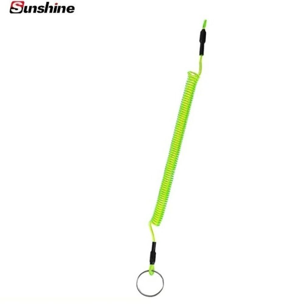 

Secure Lock Tackle Spring Elastic Rope Hiking Camping Retractable Tether Security Gear Tool Green