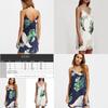 Sidefeel Women V Neck Halter Tropical Plants Printed Casual Dress For Elegant Summer Occasions