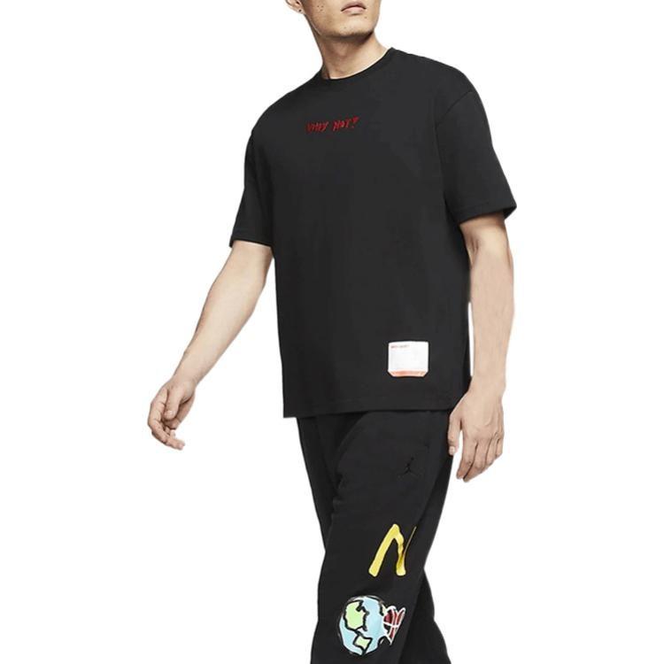 Jordan T Shirts Men's Black Crew Neck Moderate Straight Fit CW4258-010