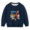 Paw Patrol Boys' 2025 Autumn Korean Style Plus Velvet Hoodie - Round Neck Pullover