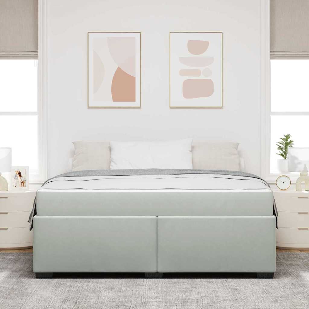 Upholstered Bed Frame with Mattress Light Grey 180 x 200 cm Fabric