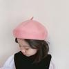 Color Flattish Cap Kids Caps Warm Hat Girl Beret Baby Wool Hat Children's Beret Children's Caps