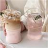 1 taza de vidrio transparente con nudo de bambú de 400 MI, taza de café, taza de té resistente al calor, taza de verano para jugo de fruta, leche y agua, taza para beber