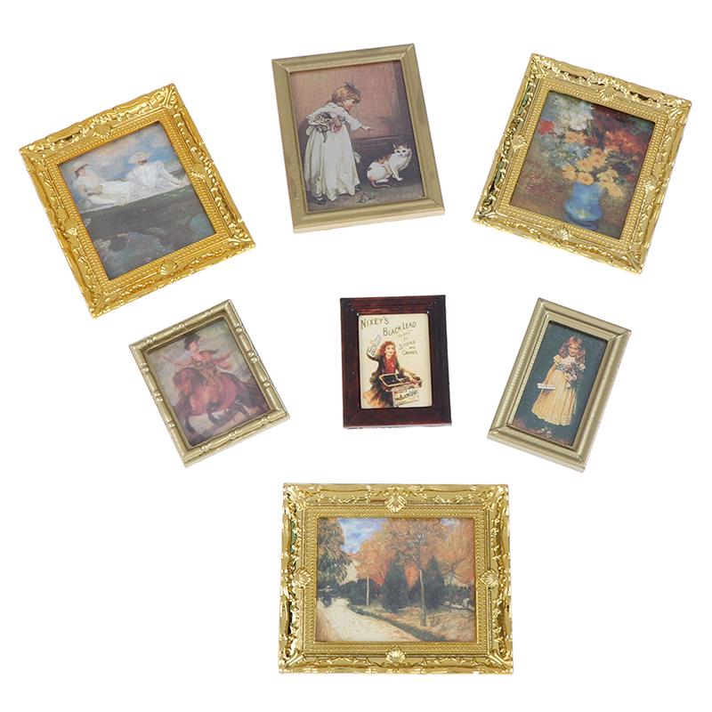 1:12 Dollhouse Miniature Oil Painting Decoration Dollhouse Accessories Painting