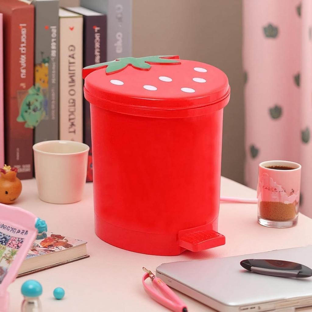 Cartoon Car Strawberry Bucket, Plastic Bucket, Desktop Trash Can, Household Kitchen And Living Room Storage Bucket, Wastebasket.
