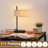 Lampe de table - NETTLIFE - vintage - E14 - Abat-jour tissu noir - 44,5 cm