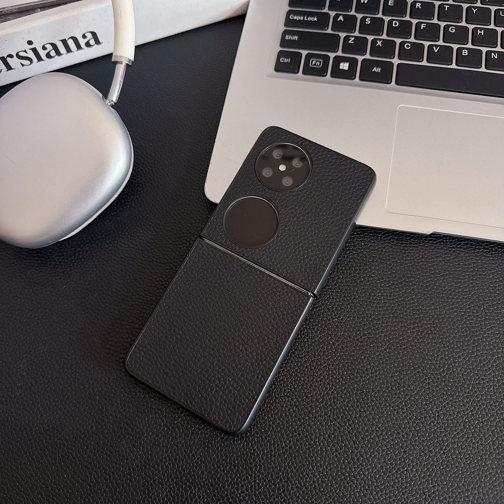 

Litchi Metallic Paint Pocket2 Phone Case Folding P50pocket Simple Drop Resistance Protective Sleeve Samsung Zflip 7